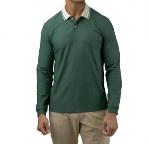 NEW GOOD GOOD GOLF born to golf long sleeve polo in green